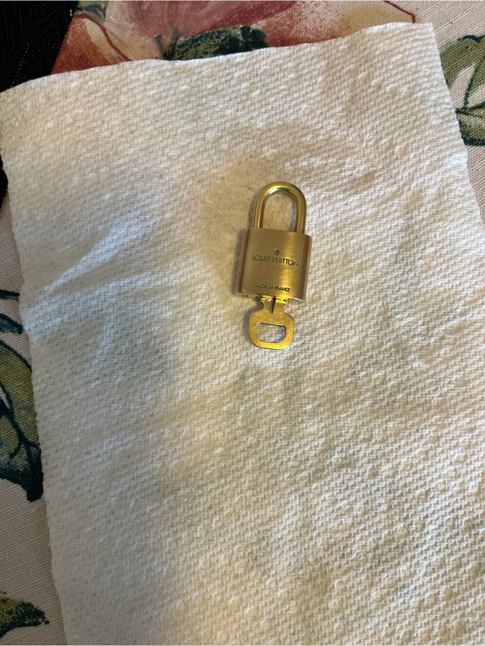 Preowned Louis Vuitton Gold Padlock and Key - Picture 3 of 5